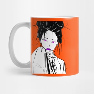 kimono girl ecopop orange art Mug